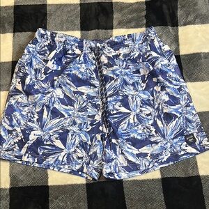 Spicy Tuna Blue Floral Men’s Swim Shorts Trunks Bathing Suit size XL